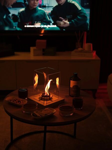 Glow-Core V-1 Masaüstü Şömine + 1 Litre Yakıt Hediyeli