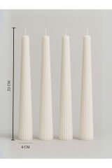 Doric Dekoratif Spiral Mum 4'lü Set - Krem Renk | El Yapımı | Kokusuz