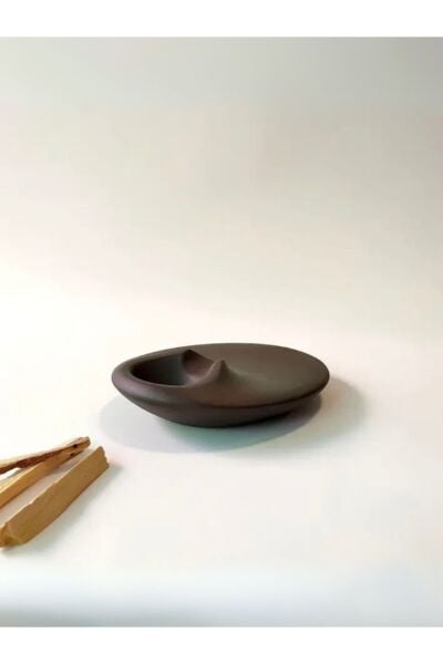 Kahverengi El Yapımı Taş Tozu Tütsülük – Palo Santo Uyumlu Tütsü Tabağı