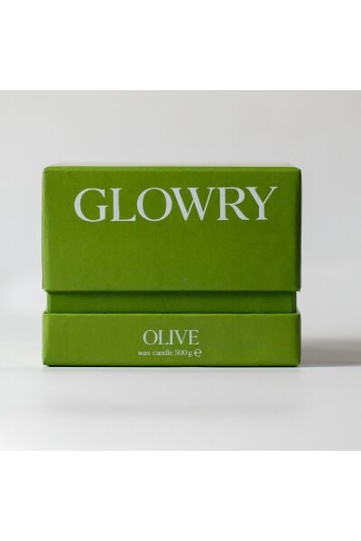 Olive Kokulu Mum – Bergamot & Yeşil Çay & Sandal Ağacı – 500g - Ahşap Fitilli - El Yapımı