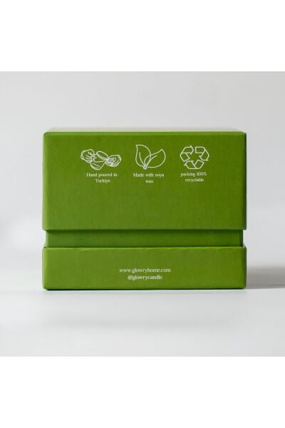 Olive Kokulu Mum – Bergamot & Yeşil Çay & Sandal Ağacı – 500g - Ahşap Fitilli - El Yapımı