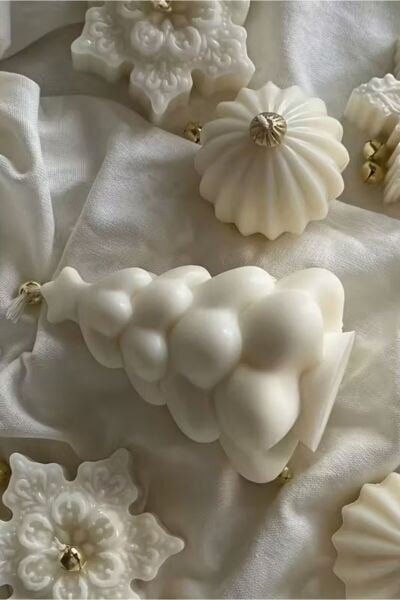 Tiho - Yeni Yıl Çam Ağacı Mum - %100 Soya Wax - 2'li Set