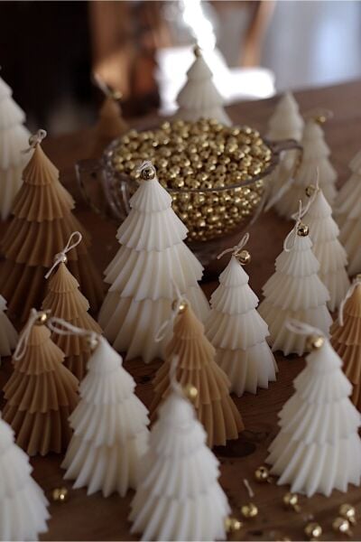 Treny - Yeni Yıl Çam Ağacı Mum - %100 Soya Wax - 2'li Set