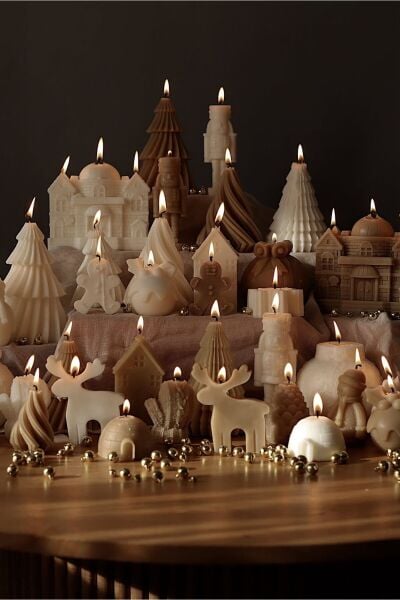 Treny - Yeni Yıl Çam Ağacı Mum - %100 Soya Wax - 2'li Set