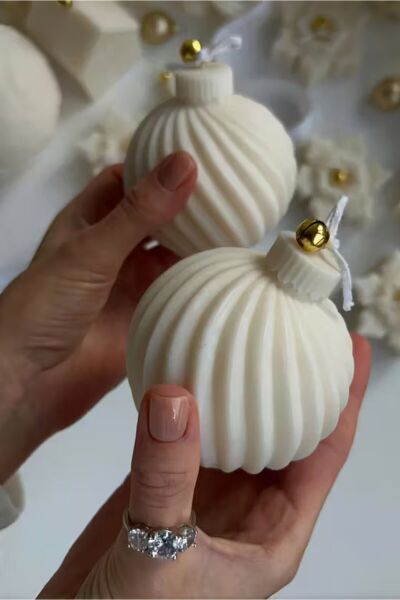 Vela Yeni Yıl Yuvarlak Mum - %100 Soya Wax - 2'li Set