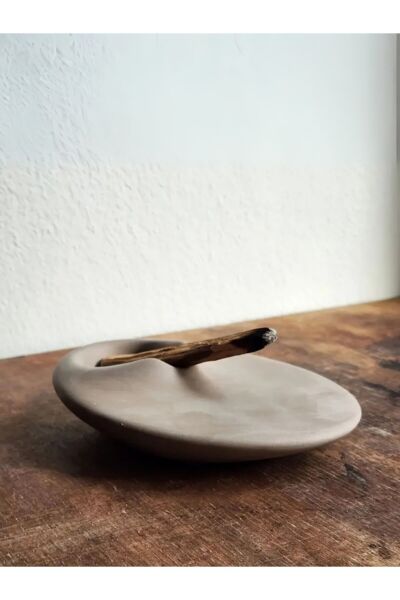 Krem El Yapımı Taş Tozu Tütsülük – Minimal Palo Santo Tabağı Krem