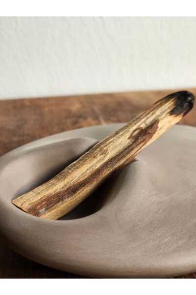Krem El Yapımı Taş Tozu Tütsülük – Minimal Palo Santo Tabağı Krem