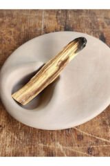 Krem El Yapımı Taş Tozu Tütsülük – Minimal Palo Santo Tabağı Krem