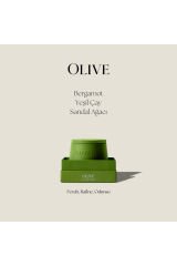 Olive Kokulu Mum – Bergamot & Yeşil Çay & Sandal Ağacı – 500g - Ahşap Fitilli - El Yapımı Haki - 10 X 12