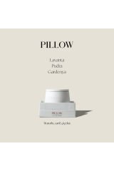 Pillow Kokulu Mum – Lavanta & Pudra & Gardenya – 500g - Ahşap Fitilli - El Yapımı Beyaz - 10 X 12